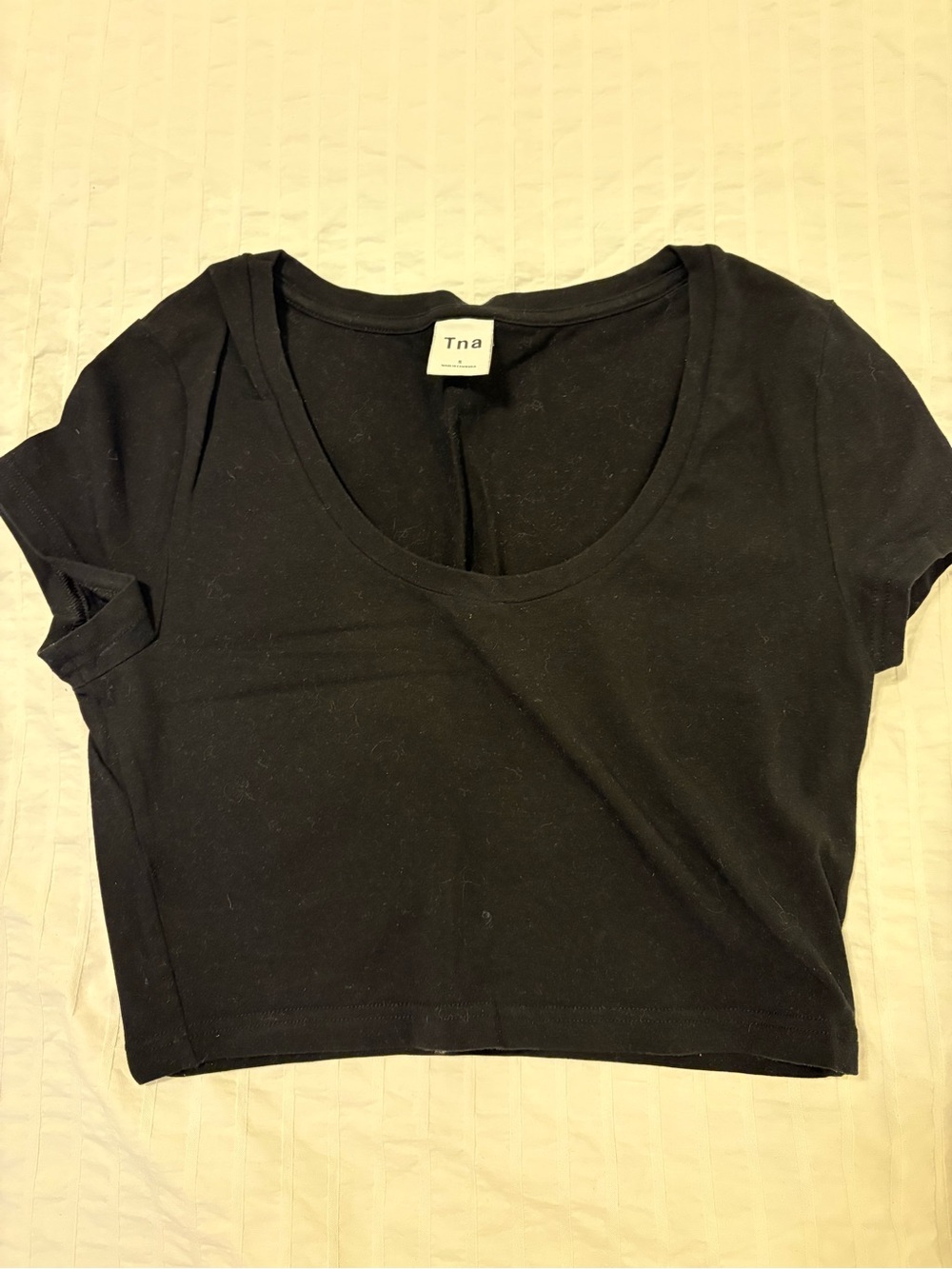 TNA Black Scoop Crop Tee